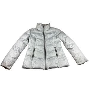 Guess Women's M Gray Silver Puffer Jacket